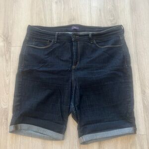 NYDJ Plus Brielle Roll-Cuff Bermuda Denim Shorts